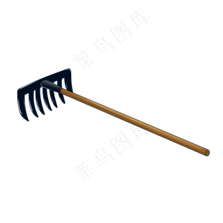 卡通植树节工具耙子,免抠元素