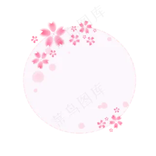情人节粉色樱花边框,免抠元素