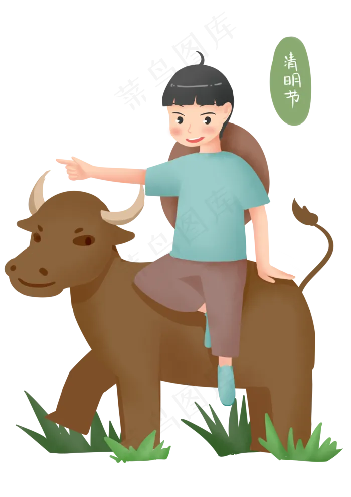 清明节人物和春牛(2480X3508(DPI:299))psd模版下载