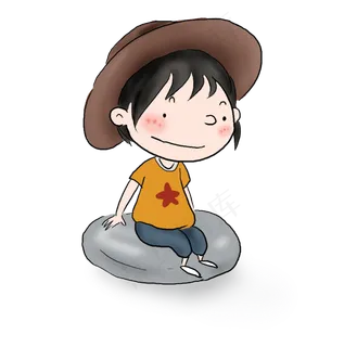 儿童节手绘小女孩