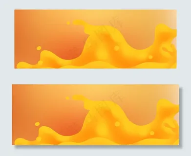 卡通橙汁狂欢橙色banner