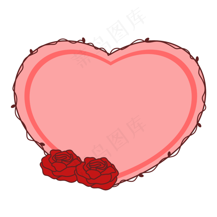 玫瑰装饰心形情人节边框