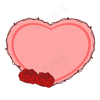 玫瑰装饰心形情人节边框