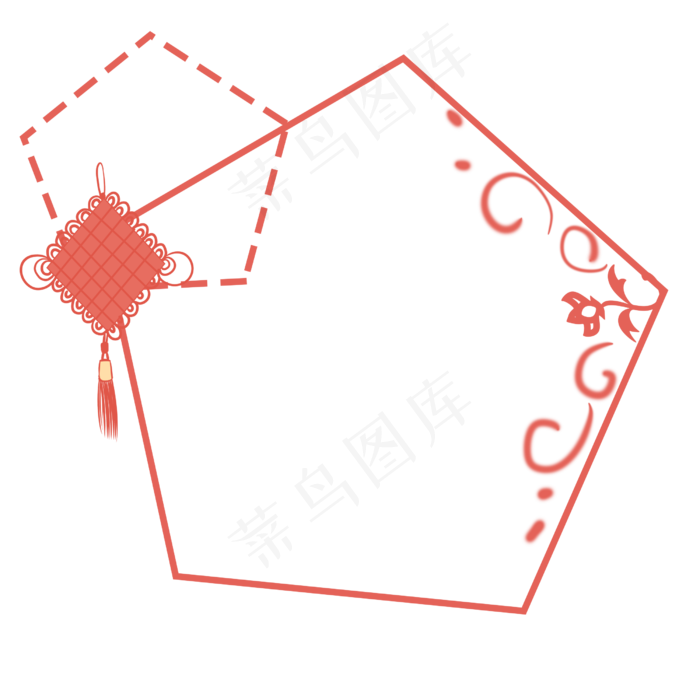 中国结花卉国风新春贺图,免抠元素