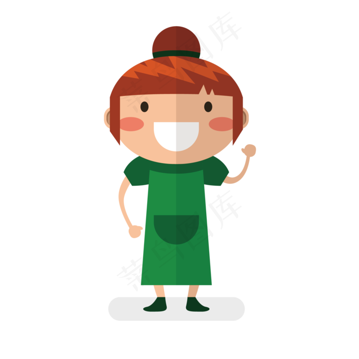 儿童节小女孩插画矢量图