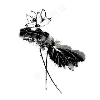 水墨中国风荷花莲花