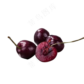 一堆红色的樱桃免抠图