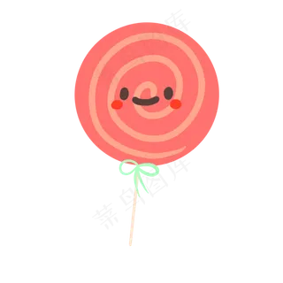 六一粉色圆形棒棒糖
