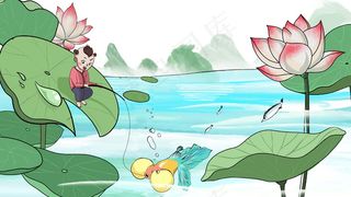 24节气之一立夏时节荷叶池塘