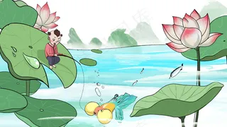 24节气之一立夏时节荷叶池塘