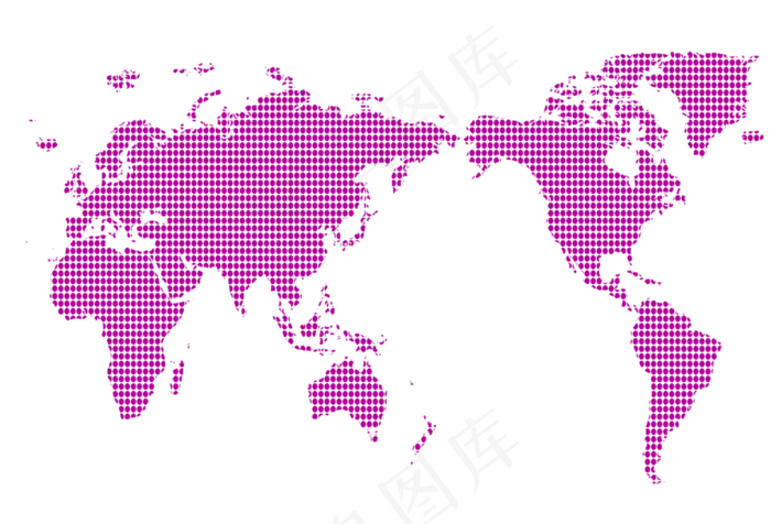 紫色简约格子世界地图不规则图形,免抠元素