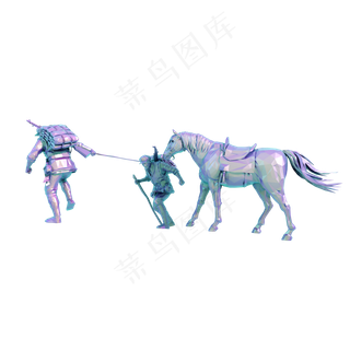 蒸汽波解放军战士png图