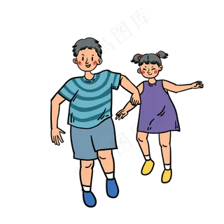 矢量免抠卡通可爱儿童节玩耍的小