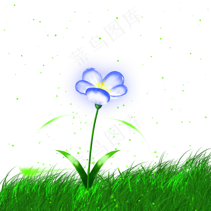 夏至夜晚萤火虫草丛花朵发光小清(2000X2000(DPI:300))psd模版下载