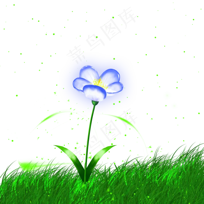 夏至夜晚萤火虫草丛花朵发光小清(2000X2000(DPI:300))psd模版下载