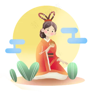 中秋节嫦娥月亮月饼素材