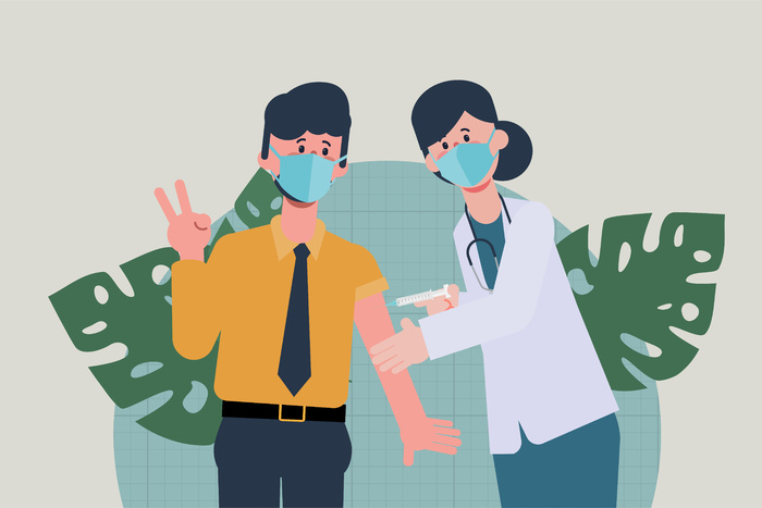 年轻人接种covid19疫苗以免受病毒侵害eps,ai矢量模版下载