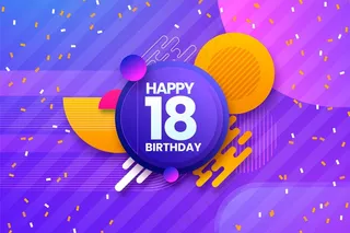 18岁生日的彩色背景