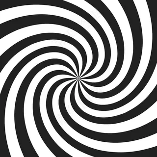 带有放射状灰色光线的迷幻螺旋。漩涡扭曲复古背景。喜剧效果插图。