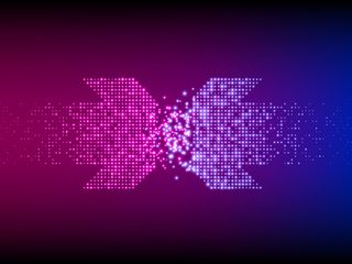 带箭头的抽象背景。对手冲突概念