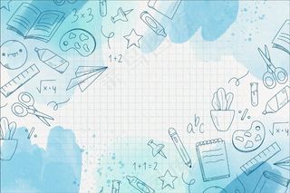 水彩设计回到学校背景