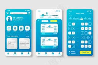 旅游预订应用程序概念