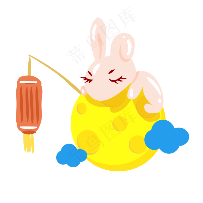 中秋月亮兔子灯笼(2000X2000)ai矢量模版下载
