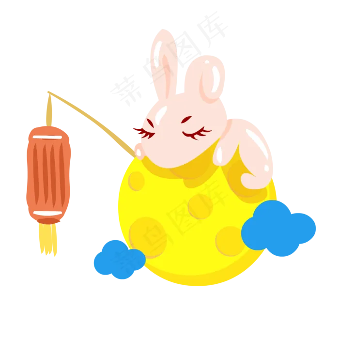 中秋月亮兔子灯笼(2000X2000)ai矢量模版下载