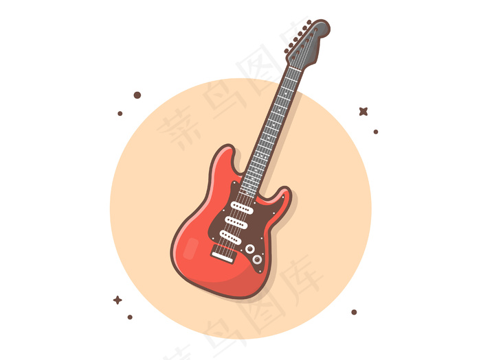 电吉他矢量图标插图