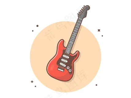 电吉他矢量图标插图
