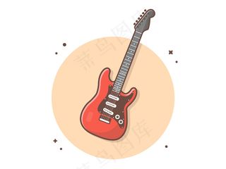 电吉他矢量图标插图
