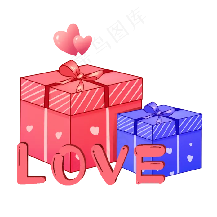 情人节LOVE礼盒手绘(2000X2000(DPI:299))psd模版下载