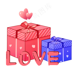 情人节LOVE礼盒手绘