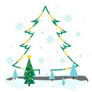 冬天圣诞节下雪花