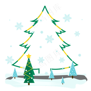 冬天圣诞节下雪花