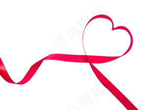 红色丝绸爱心形状七夕节