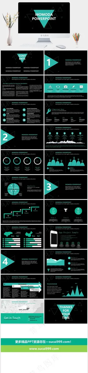 黑色硬朗营销PPT模板