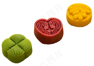 三种颜色的月饼
