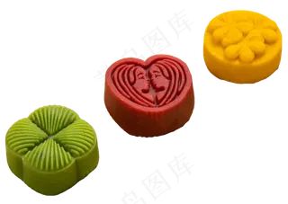 三种颜色的月饼