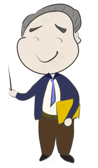 教师节慈祥男老师夹着书本上课