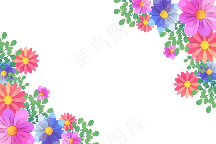 艺术水彩花卉背景概念eps,ai矢量模版下载