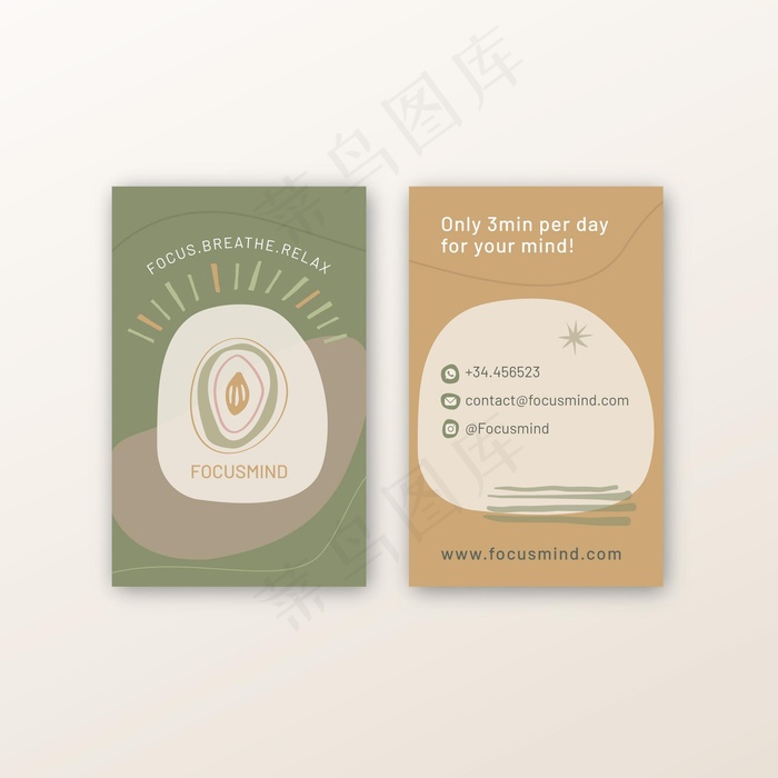 冥想与正念双面名片