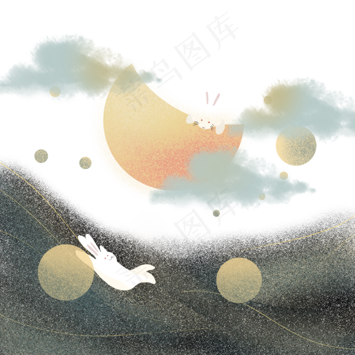 中秋节十五星星兔子月亮