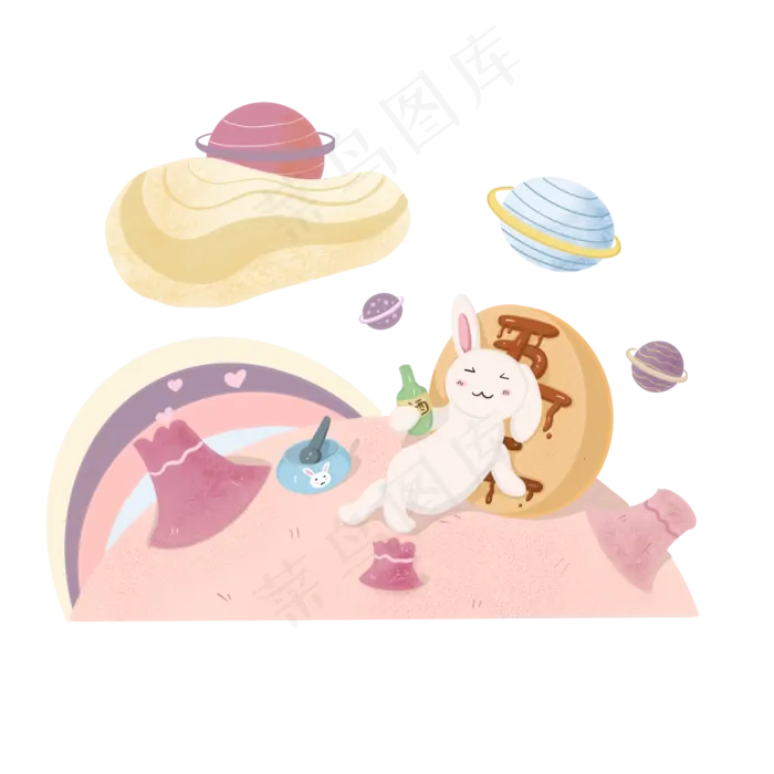 中秋玉兔的一天(2000X2000(DPI:300))psd模版下载
