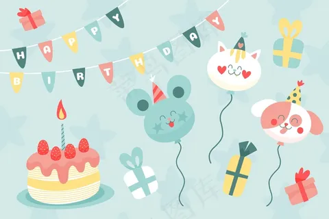 手绘生日背景