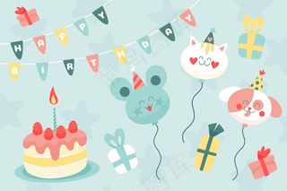 手绘生日背景