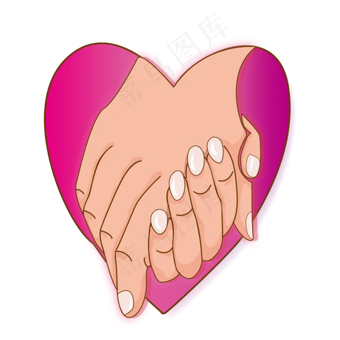 七夕甜蜜牵手手绘图案(2022X2000(DPI:300))ai矢量模版下载