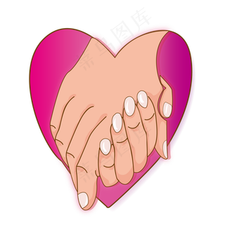 七夕甜蜜牵手手绘图案