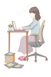 卡通双十一购物手绘