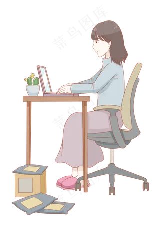 卡通双十一购物手绘